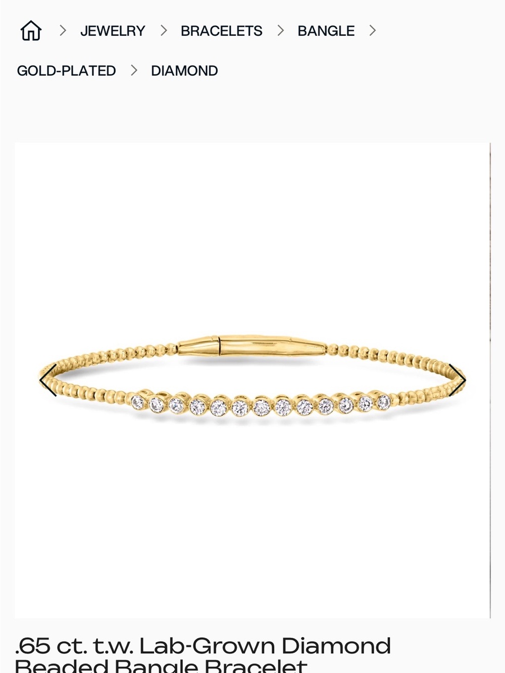 Ross-Simons Gold Beaded Bracelet with Clear Stones
